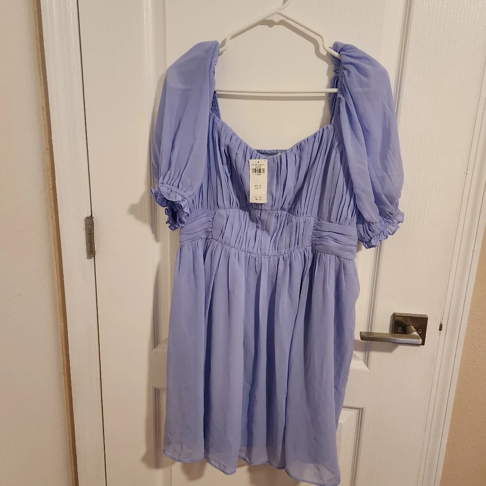Abercrombie & Fitch Lavender Puff-Sleeve Mini Dress - Picture 7 of 7